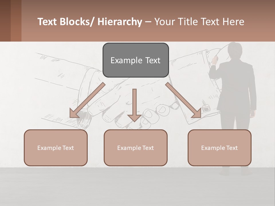 A Man In A Business Suit Standing In Front Of A Wall With A Drawing Of PowerPoint Template
