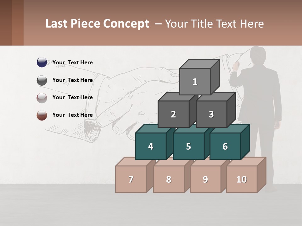 A Man In A Business Suit Standing In Front Of A Wall With A Drawing Of PowerPoint Template