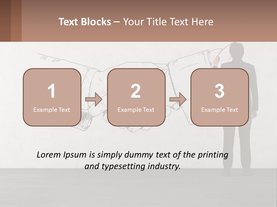 A Man In A Business Suit Standing In Front Of A Wall With A Drawing Of PowerPoint Template