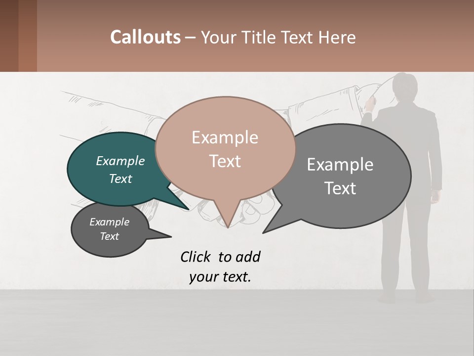 A Man In A Business Suit Standing In Front Of A Wall With A Drawing Of PowerPoint Template