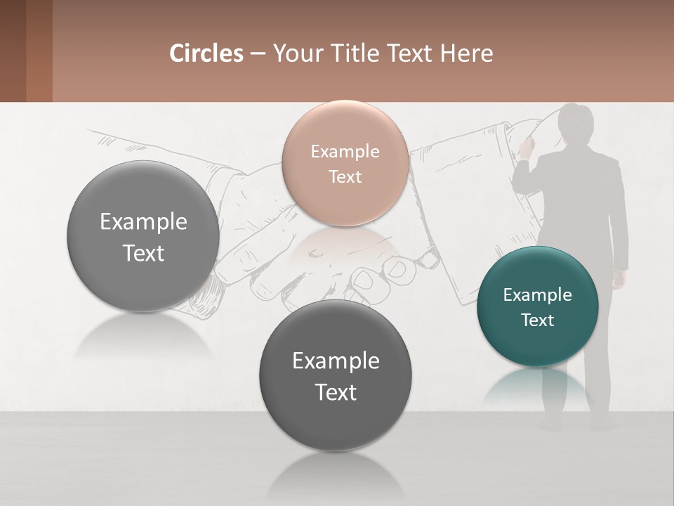 A Man In A Business Suit Standing In Front Of A Wall With A Drawing Of PowerPoint Template