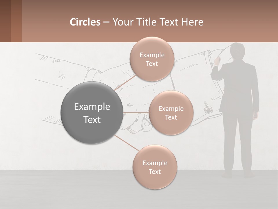 A Man In A Business Suit Standing In Front Of A Wall With A Drawing Of PowerPoint Template