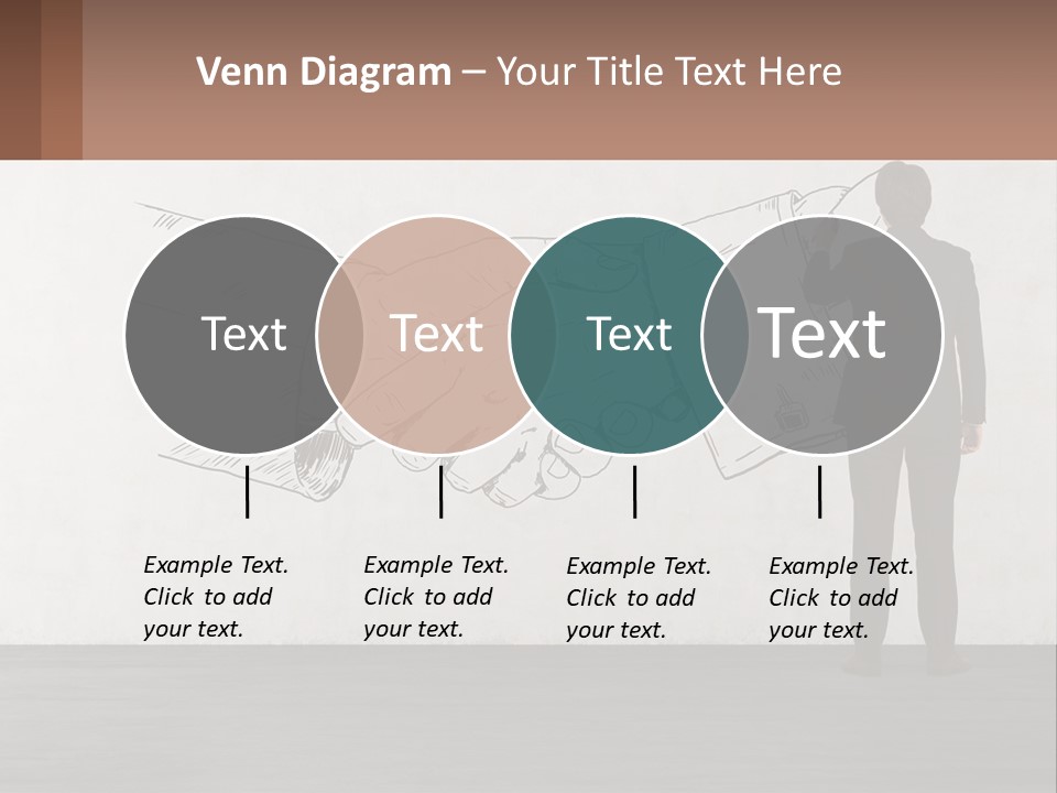 A Man In A Business Suit Standing In Front Of A Wall With A Drawing Of PowerPoint Template