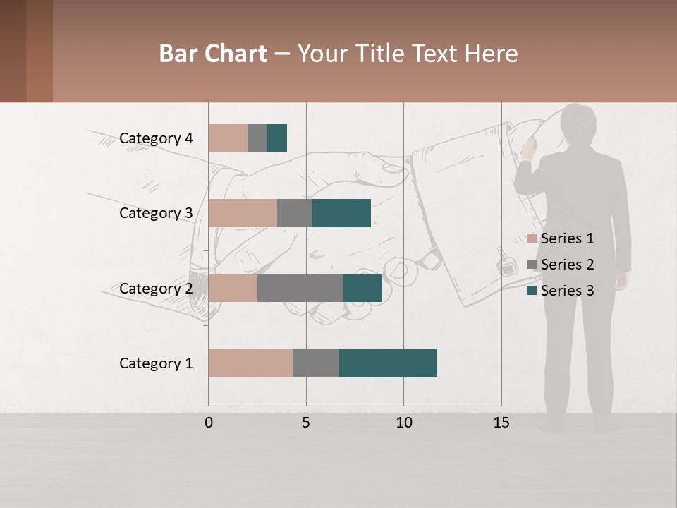 A Man In A Business Suit Standing In Front Of A Wall With A Drawing Of PowerPoint Template