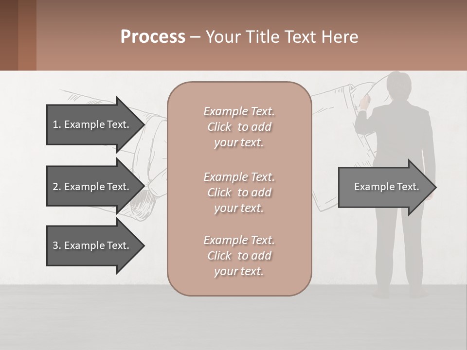 A Man In A Business Suit Standing In Front Of A Wall With A Drawing Of PowerPoint Template