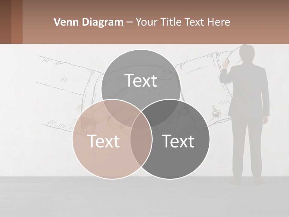 A Man In A Business Suit Standing In Front Of A Wall With A Drawing Of PowerPoint Template