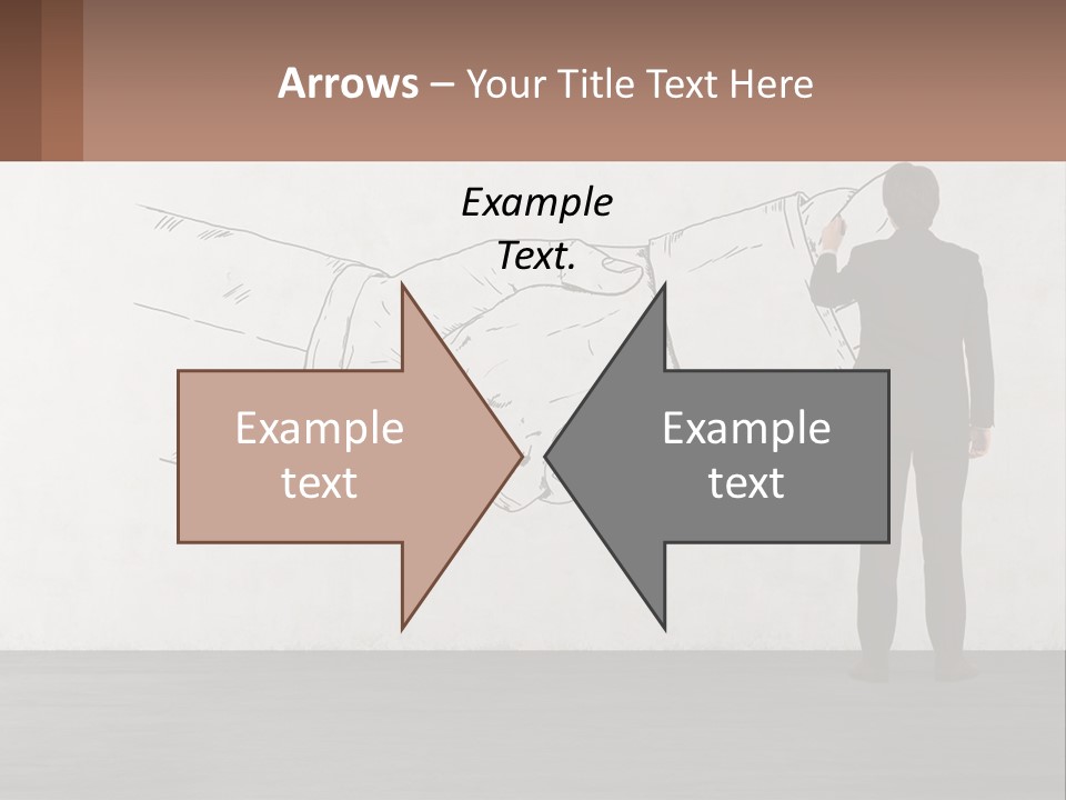A Man In A Business Suit Standing In Front Of A Wall With A Drawing Of PowerPoint Template