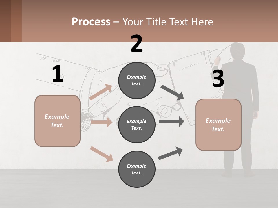 A Man In A Business Suit Standing In Front Of A Wall With A Drawing Of PowerPoint Template