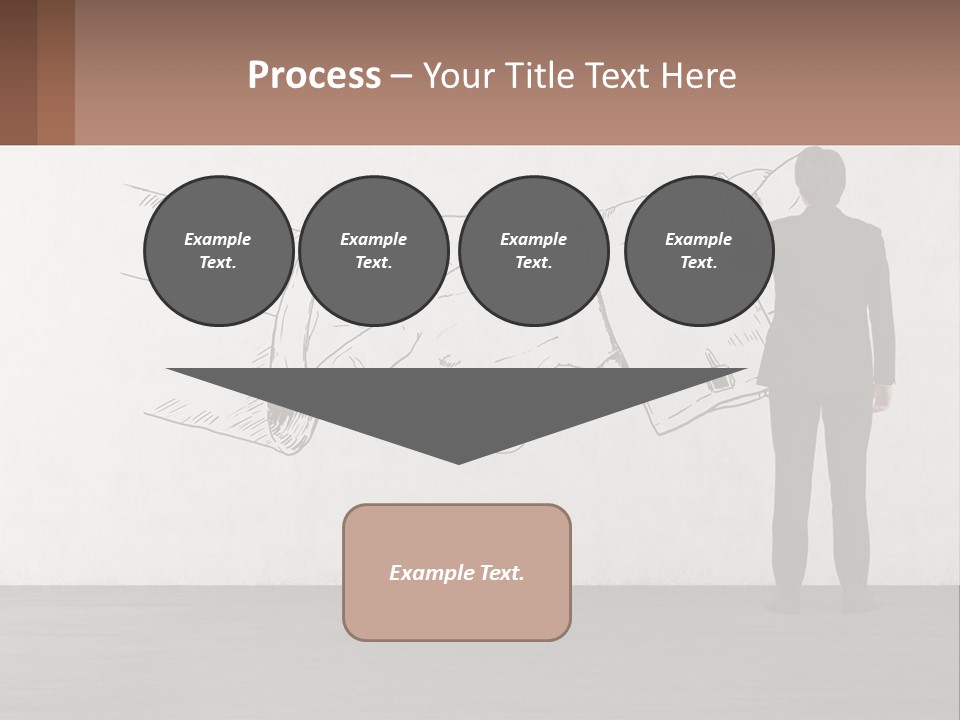 A Man In A Business Suit Standing In Front Of A Wall With A Drawing Of PowerPoint Template
