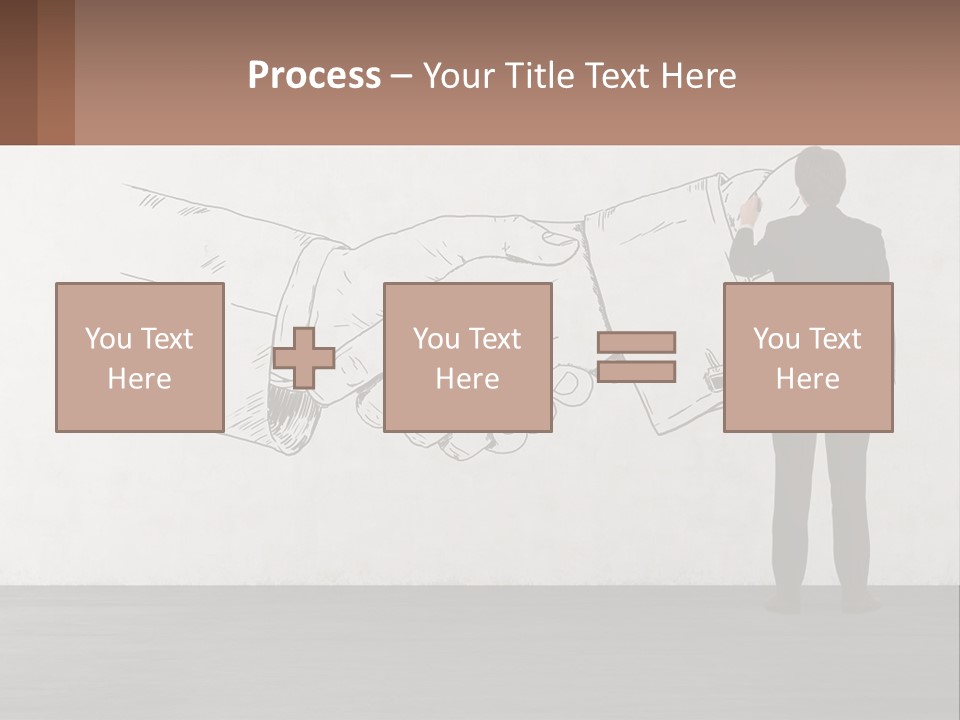 A Man In A Business Suit Standing In Front Of A Wall With A Drawing Of PowerPoint Template