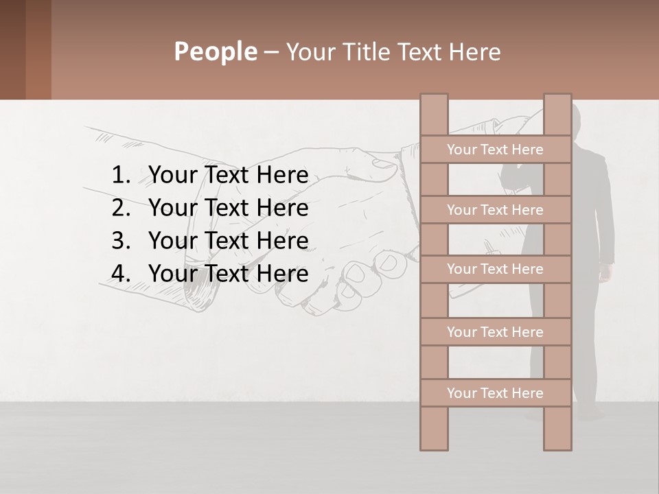 A Man In A Business Suit Standing In Front Of A Wall With A Drawing Of PowerPoint Template