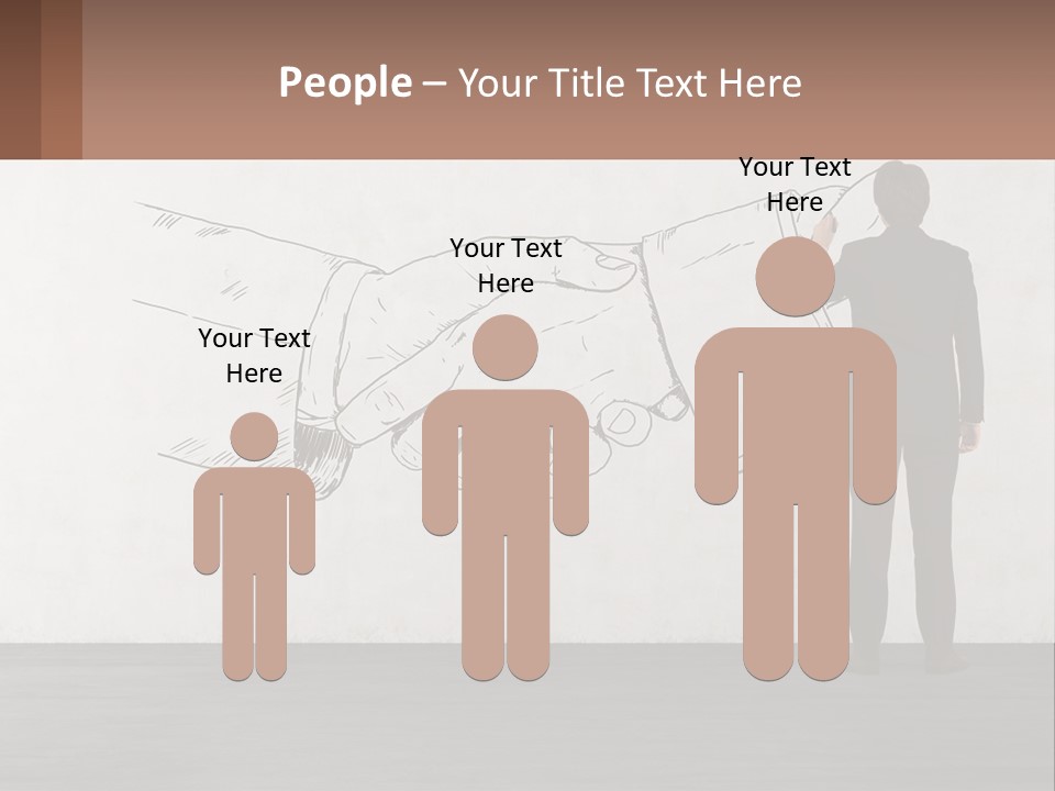 A Man In A Business Suit Standing In Front Of A Wall With A Drawing Of PowerPoint Template