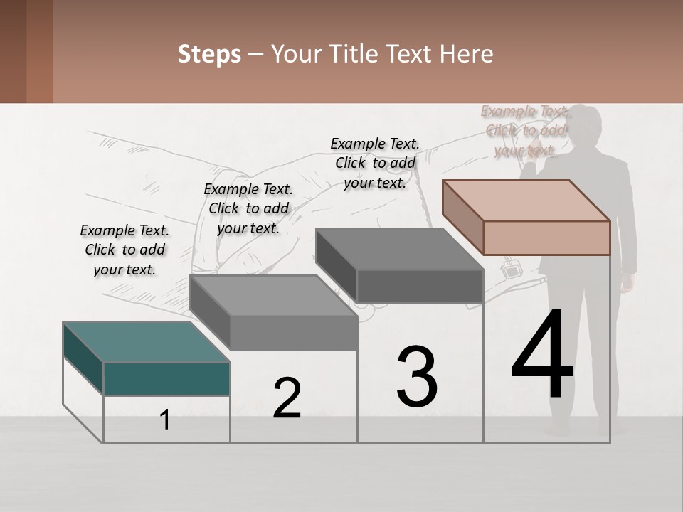 A Man In A Business Suit Standing In Front Of A Wall With A Drawing Of PowerPoint Template