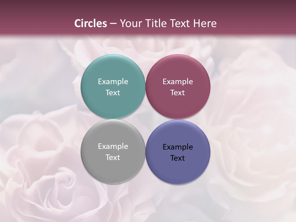 A Bunch Of Pink Roses On A Purple And Blue Background PowerPoint Template