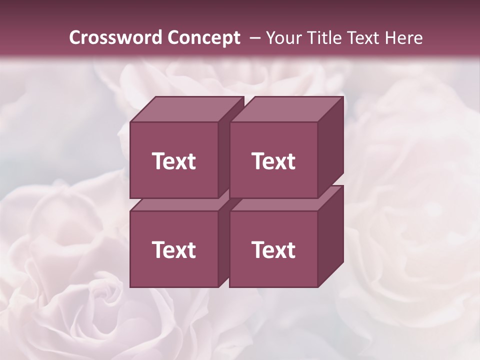 A Bunch Of Pink Roses On A Purple And Blue Background PowerPoint Template