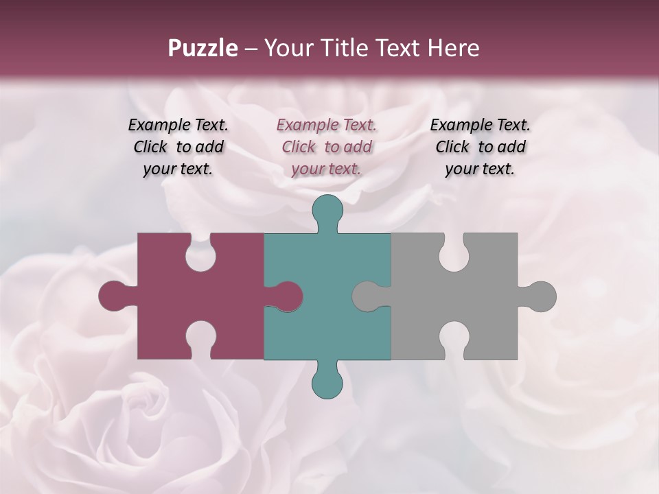 A Bunch Of Pink Roses On A Purple And Blue Background PowerPoint Template