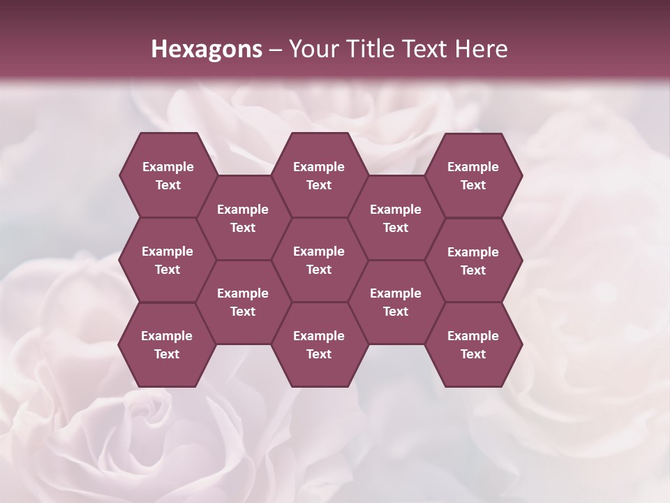 A Bunch Of Pink Roses On A Purple And Blue Background PowerPoint Template