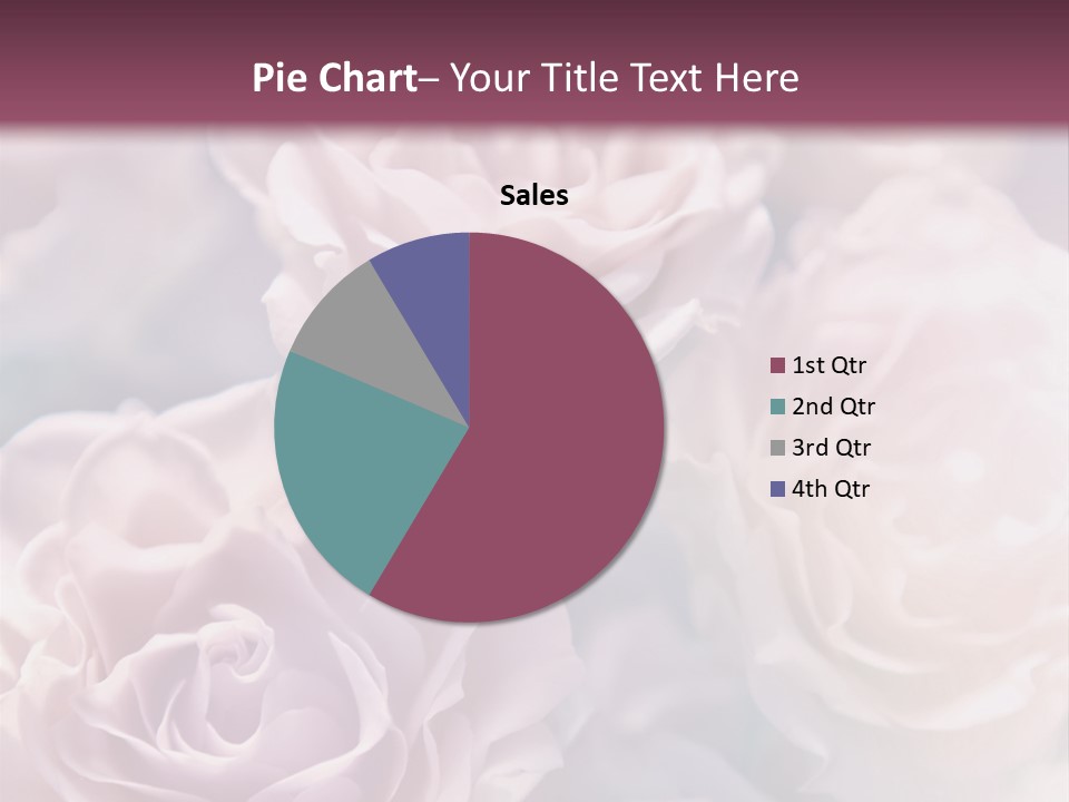 A Bunch Of Pink Roses On A Purple And Blue Background PowerPoint Template