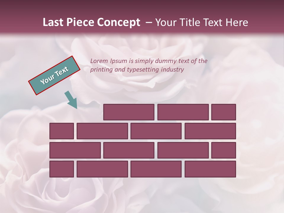 A Bunch Of Pink Roses On A Purple And Blue Background PowerPoint Template