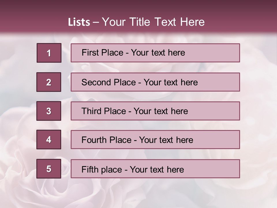 A Bunch Of Pink Roses On A Purple And Blue Background PowerPoint Template