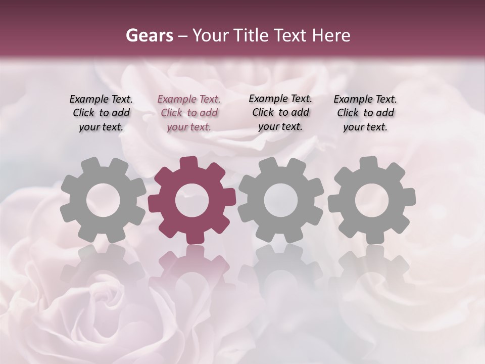 A Bunch Of Pink Roses On A Purple And Blue Background PowerPoint Template
