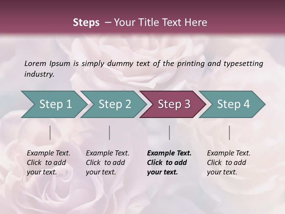 A Bunch Of Pink Roses On A Purple And Blue Background PowerPoint Template