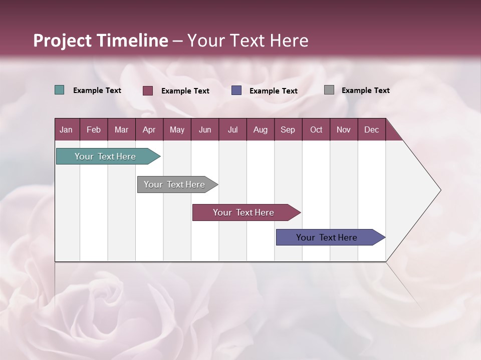 A Bunch Of Pink Roses On A Purple And Blue Background PowerPoint Template