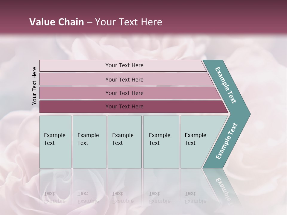 A Bunch Of Pink Roses On A Purple And Blue Background PowerPoint Template