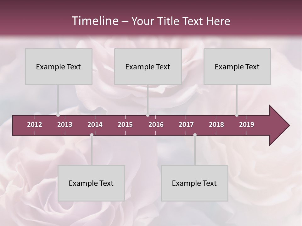 A Bunch Of Pink Roses On A Purple And Blue Background PowerPoint Template