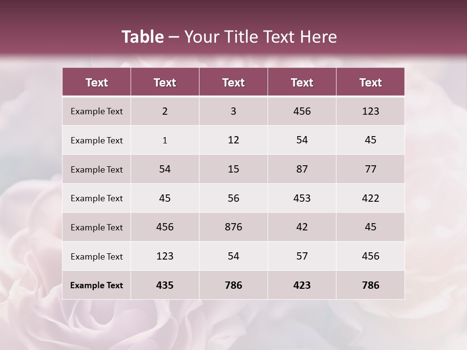 A Bunch Of Pink Roses On A Purple And Blue Background PowerPoint Template