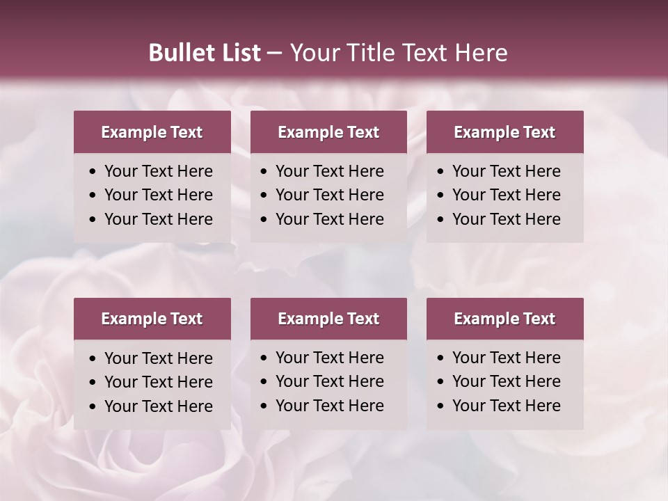 A Bunch Of Pink Roses On A Purple And Blue Background PowerPoint Template