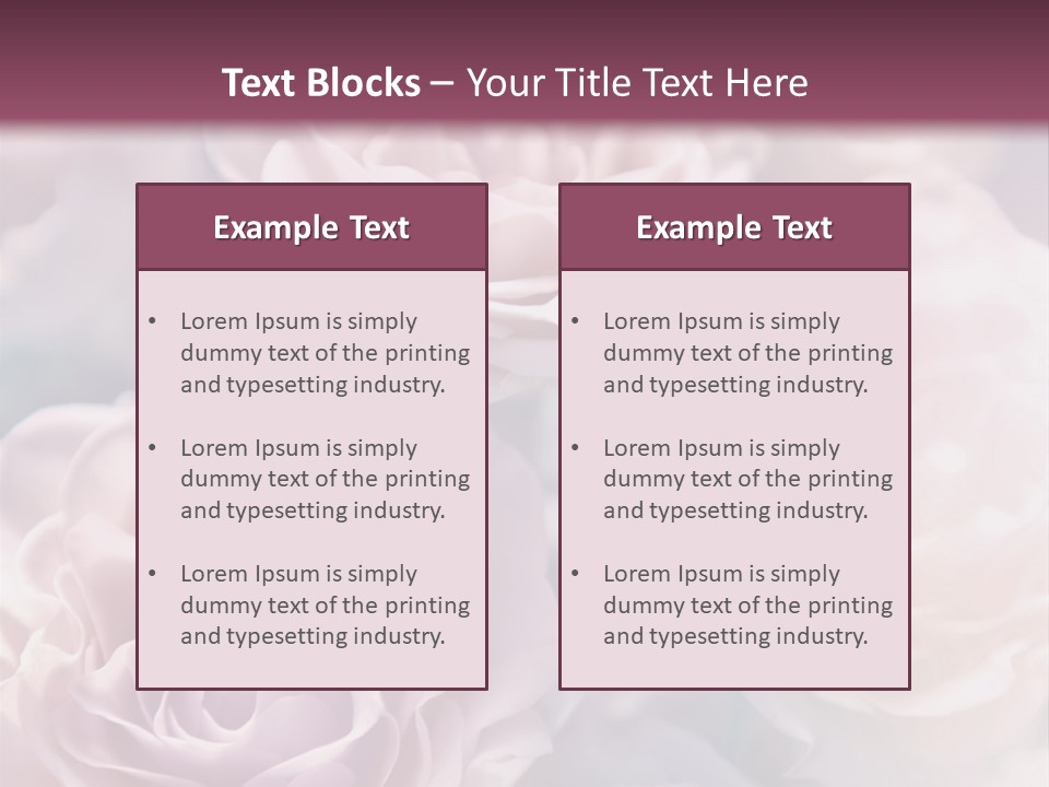 A Bunch Of Pink Roses On A Purple And Blue Background PowerPoint Template