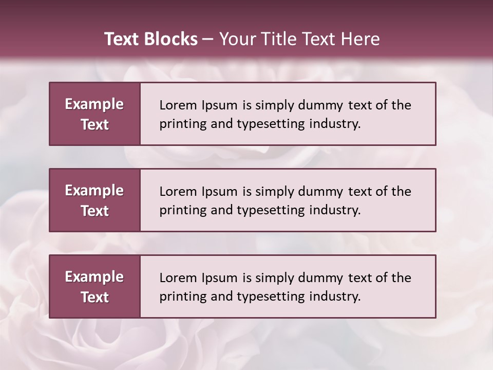 A Bunch Of Pink Roses On A Purple And Blue Background PowerPoint Template