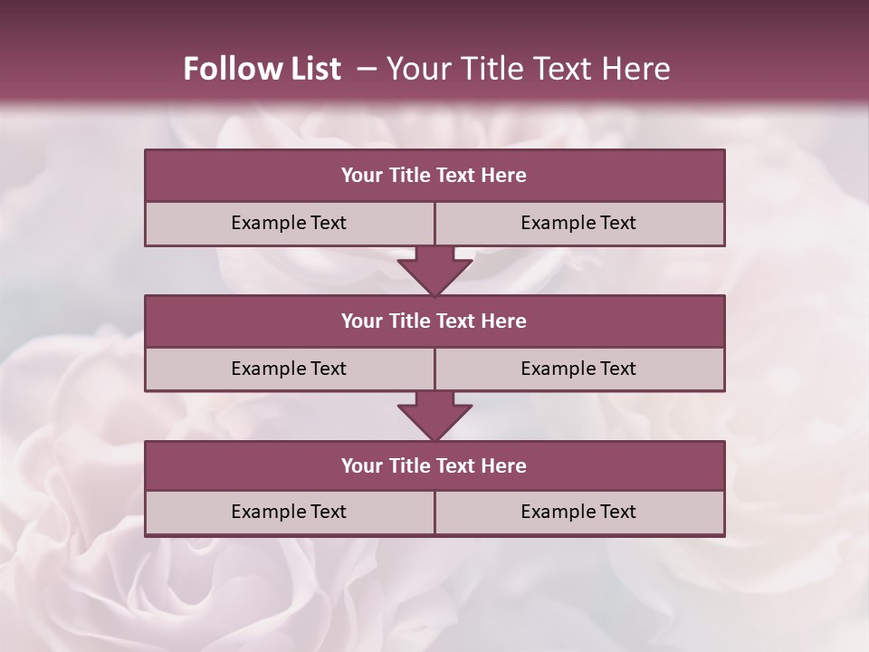 A Bunch Of Pink Roses On A Purple And Blue Background PowerPoint Template