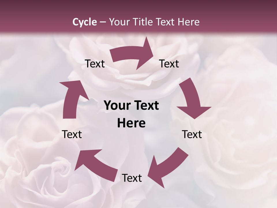 A Bunch Of Pink Roses On A Purple And Blue Background PowerPoint Template