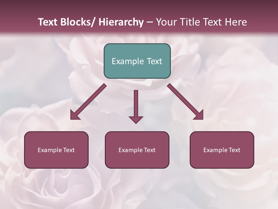 A Bunch Of Pink Roses On A Purple And Blue Background PowerPoint Template