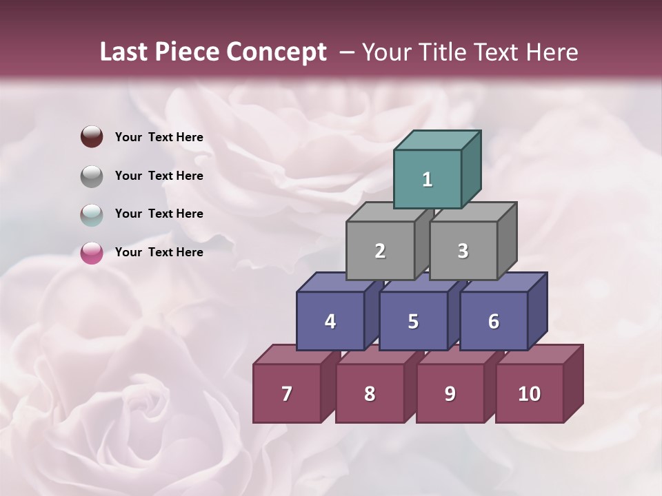 A Bunch Of Pink Roses On A Purple And Blue Background PowerPoint Template