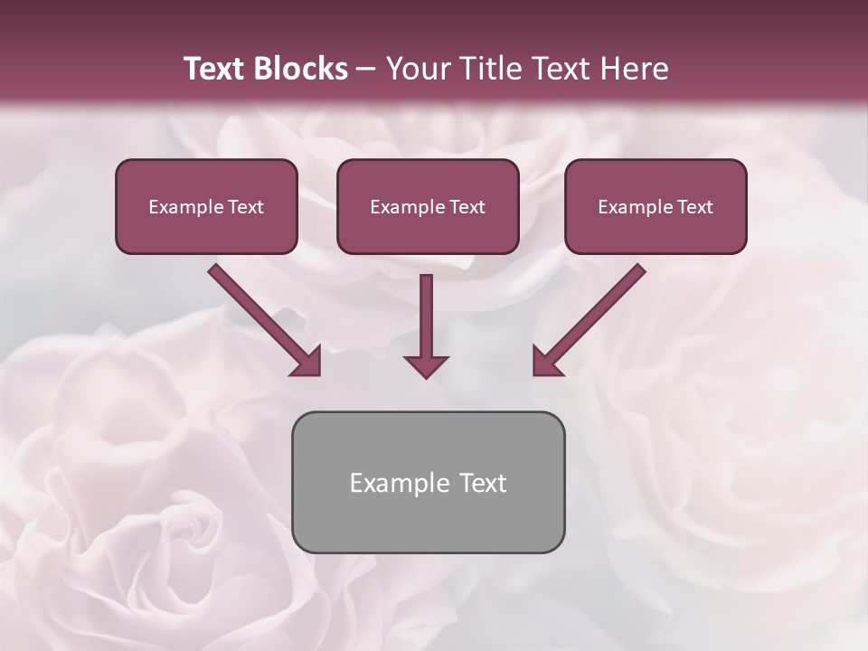 A Bunch Of Pink Roses On A Purple And Blue Background PowerPoint Template