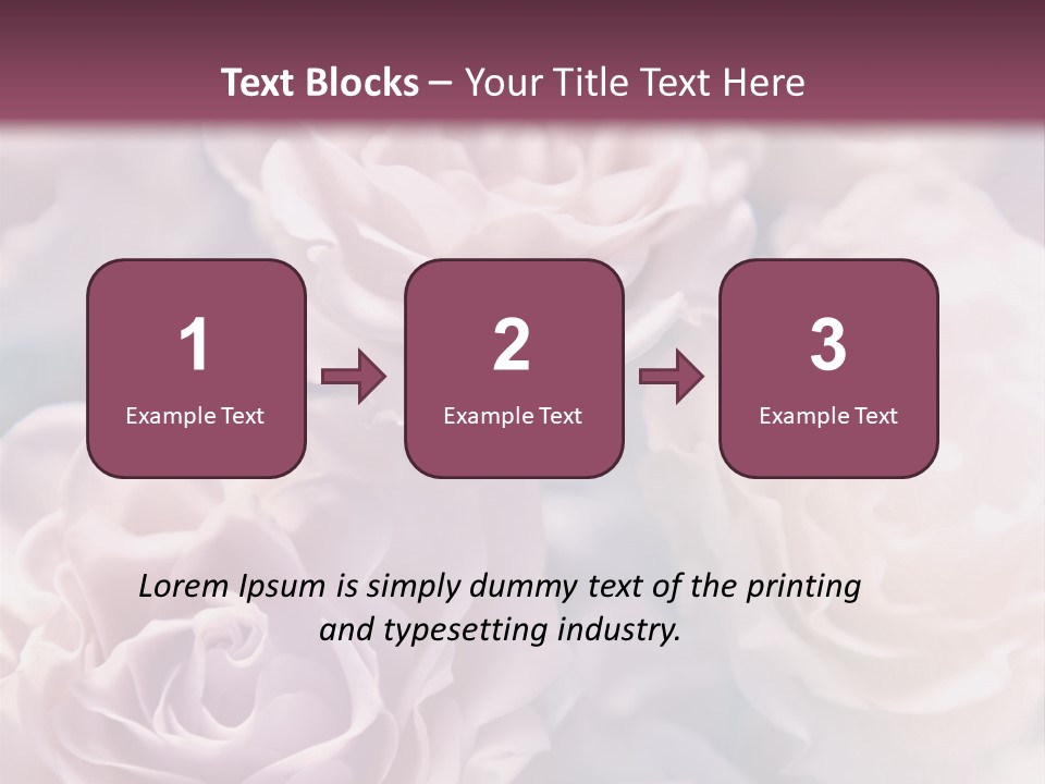 A Bunch Of Pink Roses On A Purple And Blue Background PowerPoint Template