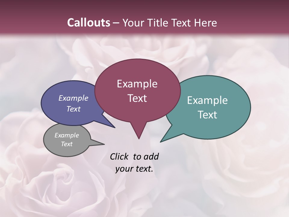 A Bunch Of Pink Roses On A Purple And Blue Background PowerPoint Template