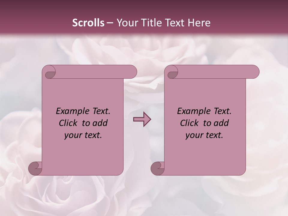 A Bunch Of Pink Roses On A Purple And Blue Background PowerPoint Template