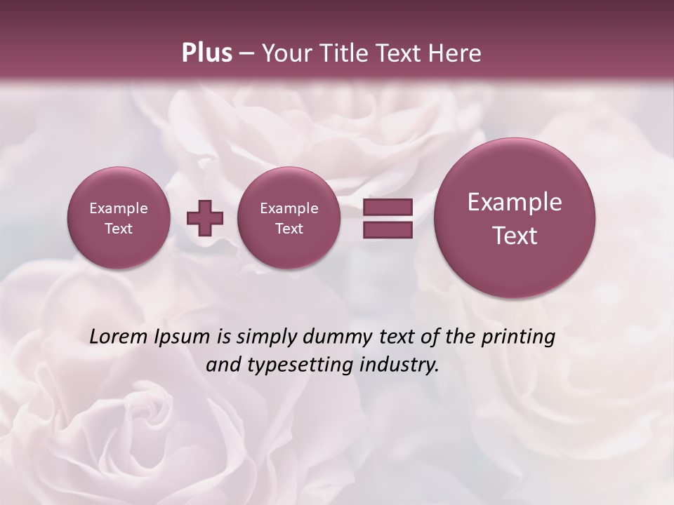 A Bunch Of Pink Roses On A Purple And Blue Background PowerPoint Template