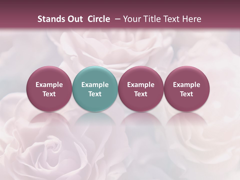A Bunch Of Pink Roses On A Purple And Blue Background PowerPoint Template