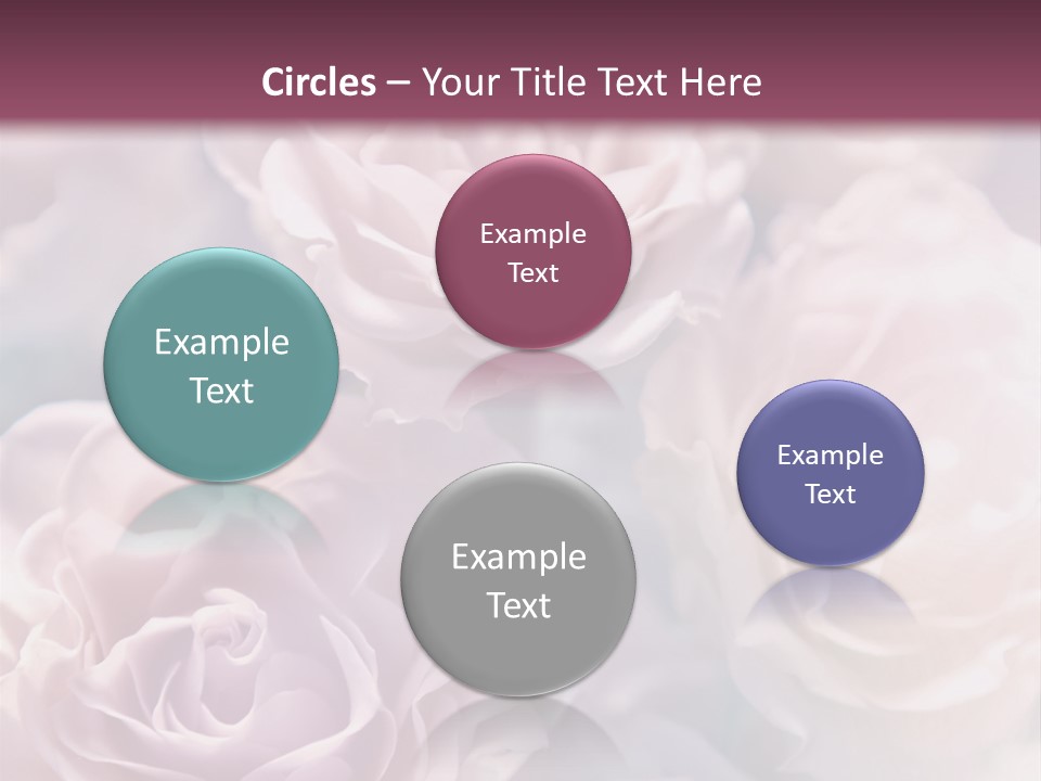 A Bunch Of Pink Roses On A Purple And Blue Background PowerPoint Template