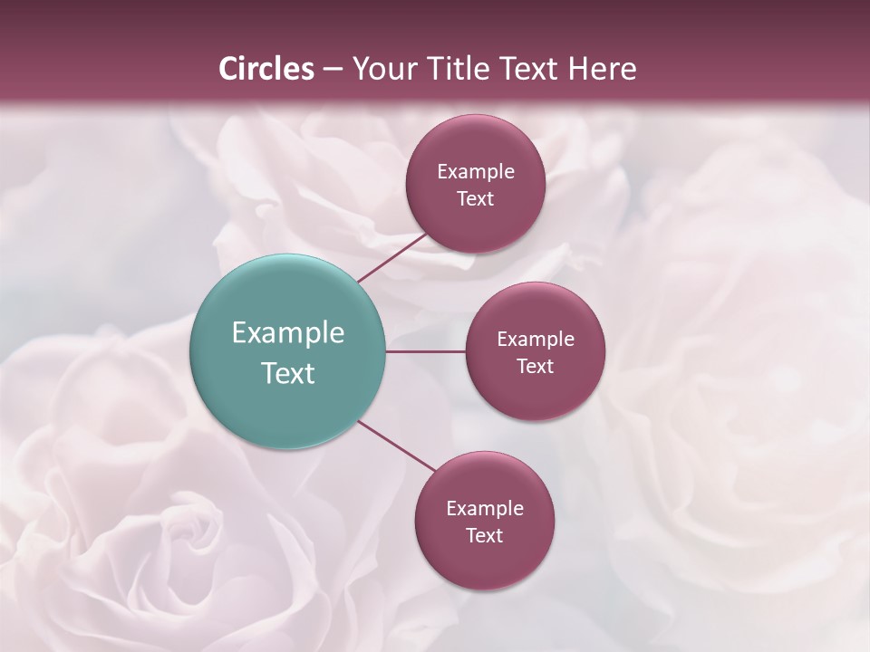 A Bunch Of Pink Roses On A Purple And Blue Background PowerPoint Template