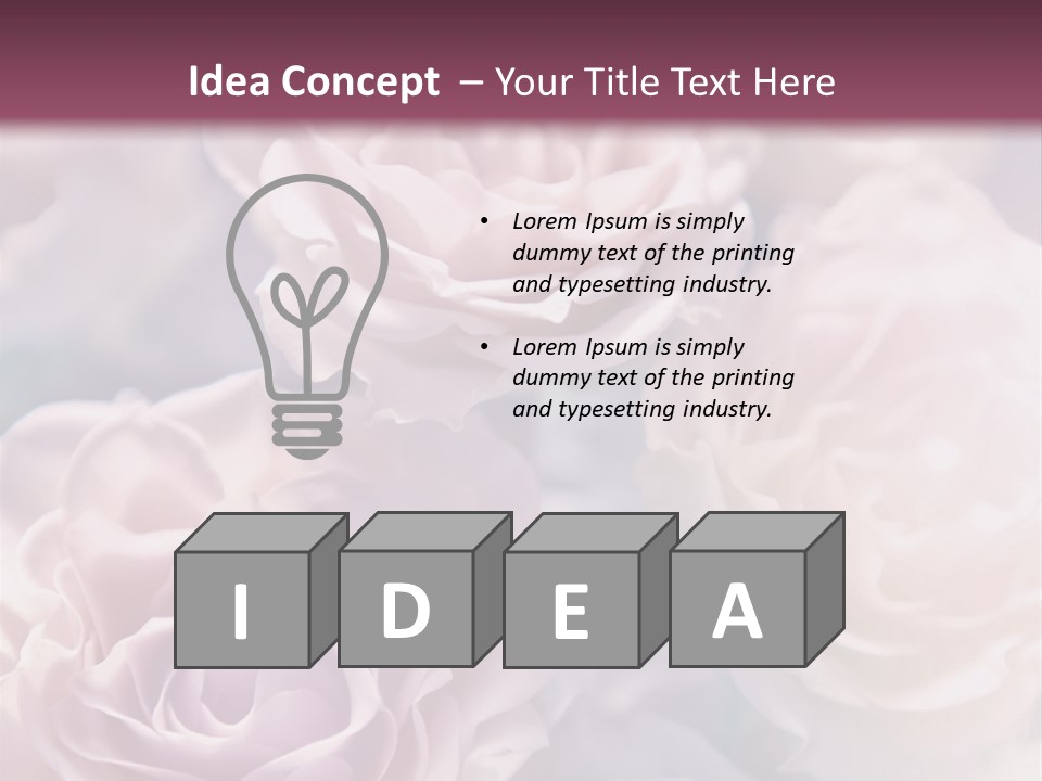 A Bunch Of Pink Roses On A Purple And Blue Background PowerPoint Template