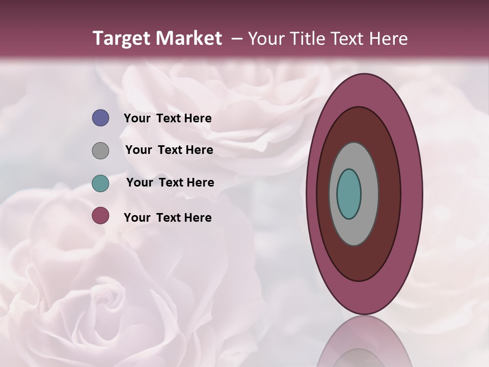 A Bunch Of Pink Roses On A Purple And Blue Background PowerPoint Template