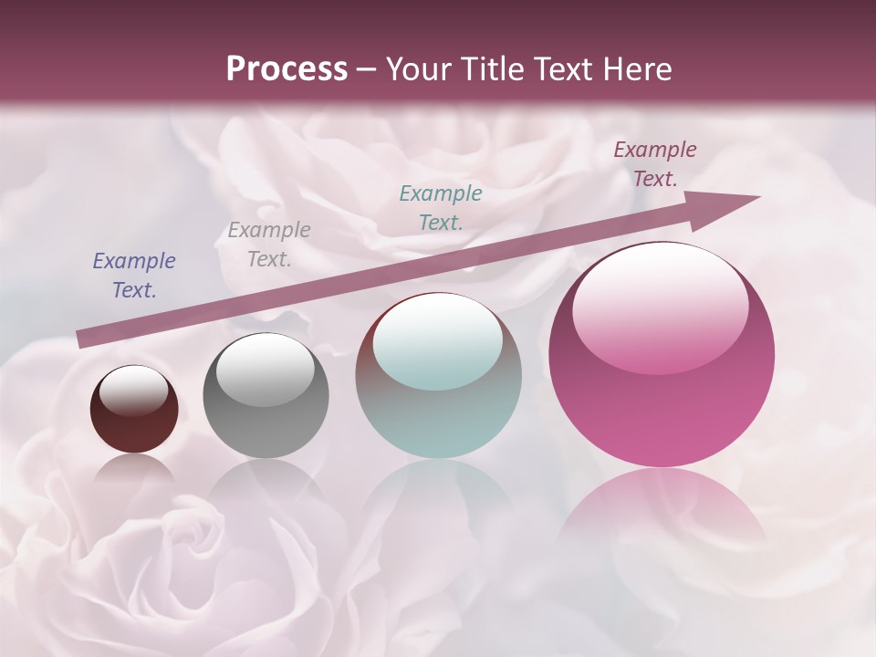 A Bunch Of Pink Roses On A Purple And Blue Background PowerPoint Template