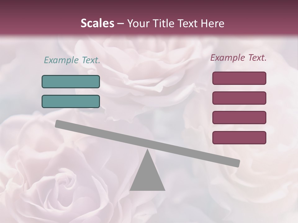 A Bunch Of Pink Roses On A Purple And Blue Background PowerPoint Template