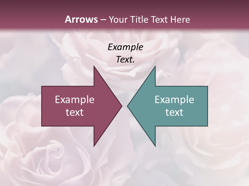 A Bunch Of Pink Roses On A Purple And Blue Background PowerPoint Template